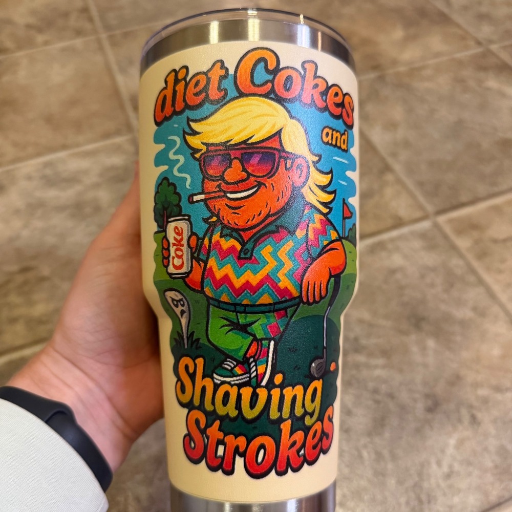 John Daly Diet Cokes and Shaving Strokes 30oz Stainless Steel Travel Mug Tumbler